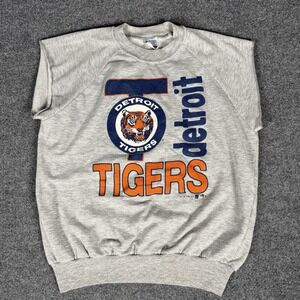 Vintage 1989 Detroit Tigers Cutoff Single Stitch 80s MLB Tee Men's Large